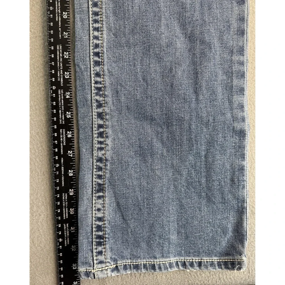 Ariat M5 Slim Straight Jeans Mens 38x36 Med Wash Blue Straight Distressed Denim